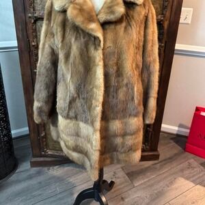 Vintage brown fur coat S